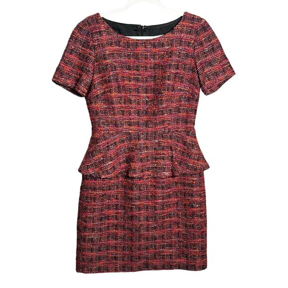 Trina Turk Size: 6 Tweed Peplum Waist Sheath Dress ruffle duchess‎ regal regency - Picture 1 of 10